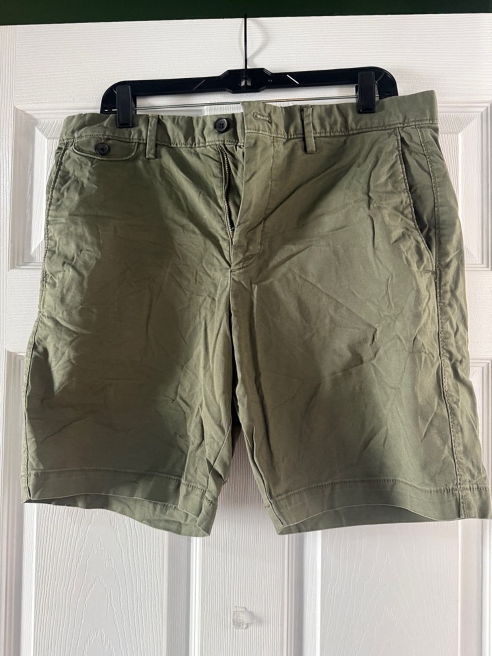 Banana Republic Olive Green Flat-Front Shorts